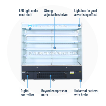 Φορητή ψυχρή πλάκα λαχανικά Harga Chiller Showcase καταψύκτης